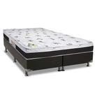 Cama Box Queen: Colchão Ortopédico Luckspuma D33/AG65 Aspen Super Firme + Base CRC Suede Black(158x198)