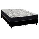 Cama Box Queen: Colchão Ortopédico Ortobom D45 Airtech 150 + Base CRC Suede Black (158x198)