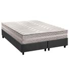 Cama Box Queen: Colchão Ortopédico Paropas D28 / Master Prata Double Face 25 + Base CRC Suede Gray (158x198)