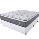 Cama Box Queen Colchão Smart Spring Mola Ensacada e Pillow Top de Espuma Viscoelástico 158x198x63cm - BF Colchões