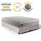 Cama Box Queen+ Colchão Strong D45 One Face Bege 158x198x63cm - Suporta até 150Kg Por Pessoa