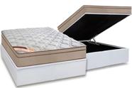 Cama Box Queen Com Baú Branco + Colchão Queen de Mola Castor Revolution Tecnopedic 158x198x27
