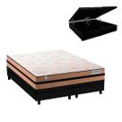 Cama Box Queen com Baú Preto e Colchão Smart Milano Plumatex Cama Box Queen com Baú Preto e Colchão Smart Milano Plumatex