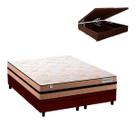 Cama Box Queen com Marrom Preto e Colchão Smart Milano Plumatex Cama Box Queen com Marrom Preto e Colchão Smart Milano Plumatex