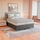 Cama Box Queen Couro Preto + Colchão Paris Molas Cores