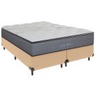 Cama Box Queen e Colchão Ares Molas Ensacadas Colchobel Ocre