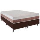 Cama Box Queen e Colchão Benefit Molas Ensacadas Colchobel Marrom