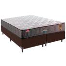 Cama Box Queen e Colchão Embrace Molas Ensacadas King Coil Marrom