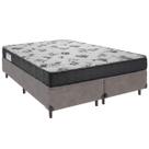 Cama Box Queen e Colchão ISO 100 Espuma Ortobom Cinza