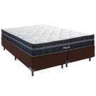 Cama Box Queen e Colchão Royal Molas Ensacadas Colchobel Marrom