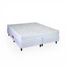 Cama Box Queen Espuma D33 Orthocrin Turquesa Base Box Fit Branco Bipartido 158x198X55 Alto Suporte Tecido Resistente Conforto Firme Dupla Face