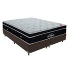 Cama Box Queen Marrom + Colchão Elegant Molas Ensacadas Ortobom