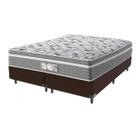 Cama Box Queen Marrom + Colchão Evolution Molas Ensacadas Probel