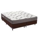 Cama Box Queen Marrom + Colchão Light D33 Ortobom