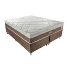 Cama Box Queen Orion com Colchão Queen Molas Ensacadas Marrom e Bege Cama Box Queen Orion com Colchão Queen Molas Ensacadas Marrom e Bege