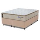 Cama Box Queen Probel Molas Ensacadas Pillow Top 158x198x68cm Guarda Costas Genova Branco/Bege