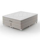 Cama Box Queen Royale com Colchão Queen Molas Ensacadas Bege e Branca