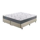 Cama Box Queen Size 158x198 Alpha Bege com Colchão Mola Ensacada