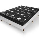 Cama Box Queen Size Branca Colchão Castelar Espuma D33 Bordado 158x198x54cm
