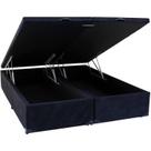 Cama Box Queen Size Com Baú Bipartido, Suede Preto RC