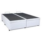 Cama Box QUEEN SIZE com Bau Pistão a gás Branco Bipartido - 158x198x27