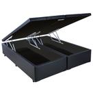 Cama Box Queen Size com Baú Sonnoforte material sintético Preto com Pistão - 158x198