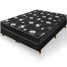 Cama Box Queen Size Preta Colchão Castelar Espuma D33 Bordado 158x198x54cm Cama Box Queen Size Preta Colchão Castelar Espuma D33 Bordado 158x198x54cm