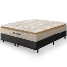 Cama Box Queen Size Preta Colchão Mendoza Molas Ensacadas Pillow Top 158x198x71cm Extra Macio