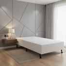 Cama Box Simples Castor Solteiro Poli Branco 120x203x27cm