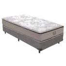 Cama Box Solteirão Cinza e Colchão Four Season Molas V-Tech