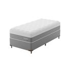 Cama Box Solteirão com Colchão Sublime Espuma Viscoelástica (32x108x198) Cinza e Branco