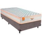 Cama Box Solteirão e Colchão Denver Molas Ensacadas Inducol Cinza