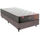 Cama Box Solteirão e Colchão Embrace Molas Ensacadas King Coil Cinza