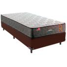 Cama Box Solteirão e Colchão Embrace Molas Ensacadas King Coil Marrom