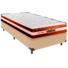 Cama Box Solteirão e Colchão Esplendor Molas Ensacadas Luckspuma Bege