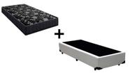 Cama Box Solteiro 88 Tecido Sintético Branco com Colchão Lisboa Espuma D28 Preto Cama Box Solteiro 88 Tecido Sintético Branco com Colchão Lisboa Espuma D28 Preto