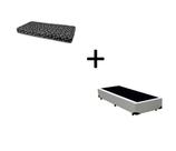 Cama Box Solteiro 88 Tecido Sintético Branco Com Colchão New York Preto D28 - 100% Espuma - 54x88x188