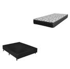 Cama Box Solteiro 88 Tecido Sintético Preto com Colchão De Espuma - D33 Ortobom ISO 100 60x88x188