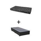 Cama Box Solteiro 88 Tecido Sintético Preto Com Colchão New York Preto D28 - 100% Espuma - 54x88x188 Cama Box Solteiro 88 Tecido Sintético Preto Com Colchão New York Preto D28 - 100% Espuma - 54x88x188