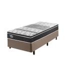 Cama Box Solteiro 88x188 Alpha Marrom com Colchão Mola Verticoil