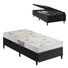 Cama Box Solteiro Baú Colchão de Espuma D20 Supreme Branco 88x188x50cm