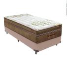Cama Box Solteiro Bege e Colchão Gold Ultragel Molas ensacadas Ortobom
