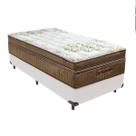 Cama Box Solteiro Branco e Colchão Gold Ultragel Molas ensacadas Ortobom