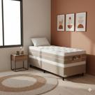 Cama Box Solteiro Castor Silver Star Air Double Face Pocket 88x188x61 + Box Castor