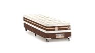 Cama Box Solteiro Castor Silver Star Air Double Pocket Hibrido 88x188x61 + Box Castor Marrom