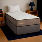 Cama Box Solteiro Cinza+Colchão Cambridge D33 PoliConfort
