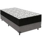 Cama Box Solteiro Cinza + Colchão Solteiro De Espuma D45 - Ortobom - Airtech 150 58x88x188cm