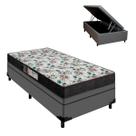 Cama Box Solteiro Colchão 17 de Altura Veneza Baú Cinza Portobel Cama Box Solteiro Colchão 17 de Altura Veneza Baú Cinza Portobel