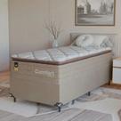 Cama Box Solteiro + Colchão Comfort Class Pillow Top 88x188 Bege/suede Bege