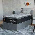 Cama Box Solteiro + Colchão Comfort Class Pillow Top 88x188 Preto/suede Cinza Cama Box Solteiro + Colchão Comfort Class Pillow Top 88x188 Preto/suede Cinza